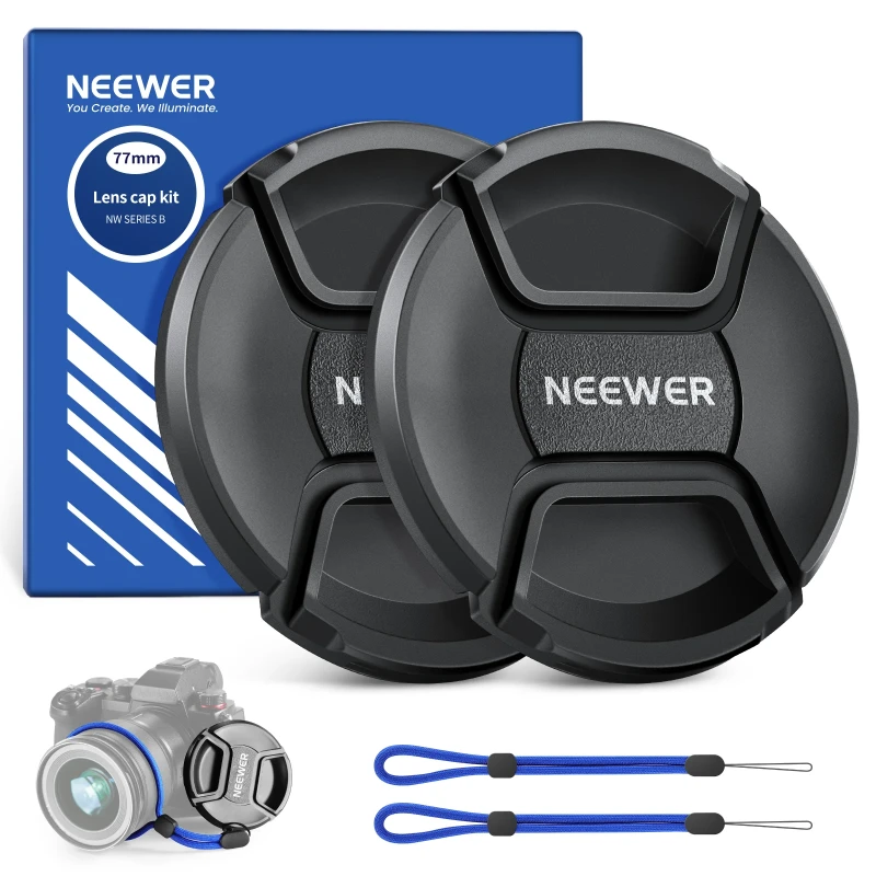 NEEWER 2 Pack Camera Lens Cap Kit