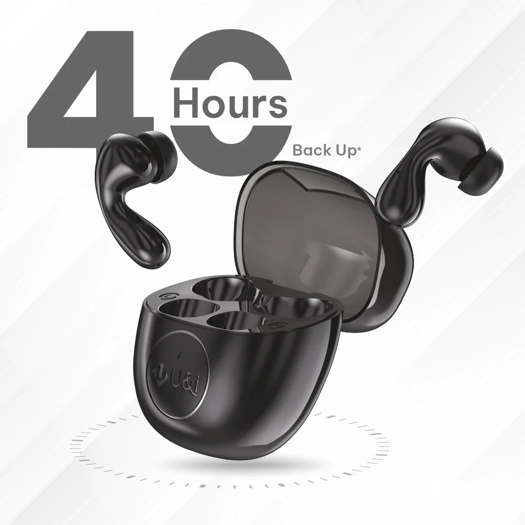 U&i Prime Series 40 Hrs Battery Backup True Wireless Earbuds with IPX4 and ENC.