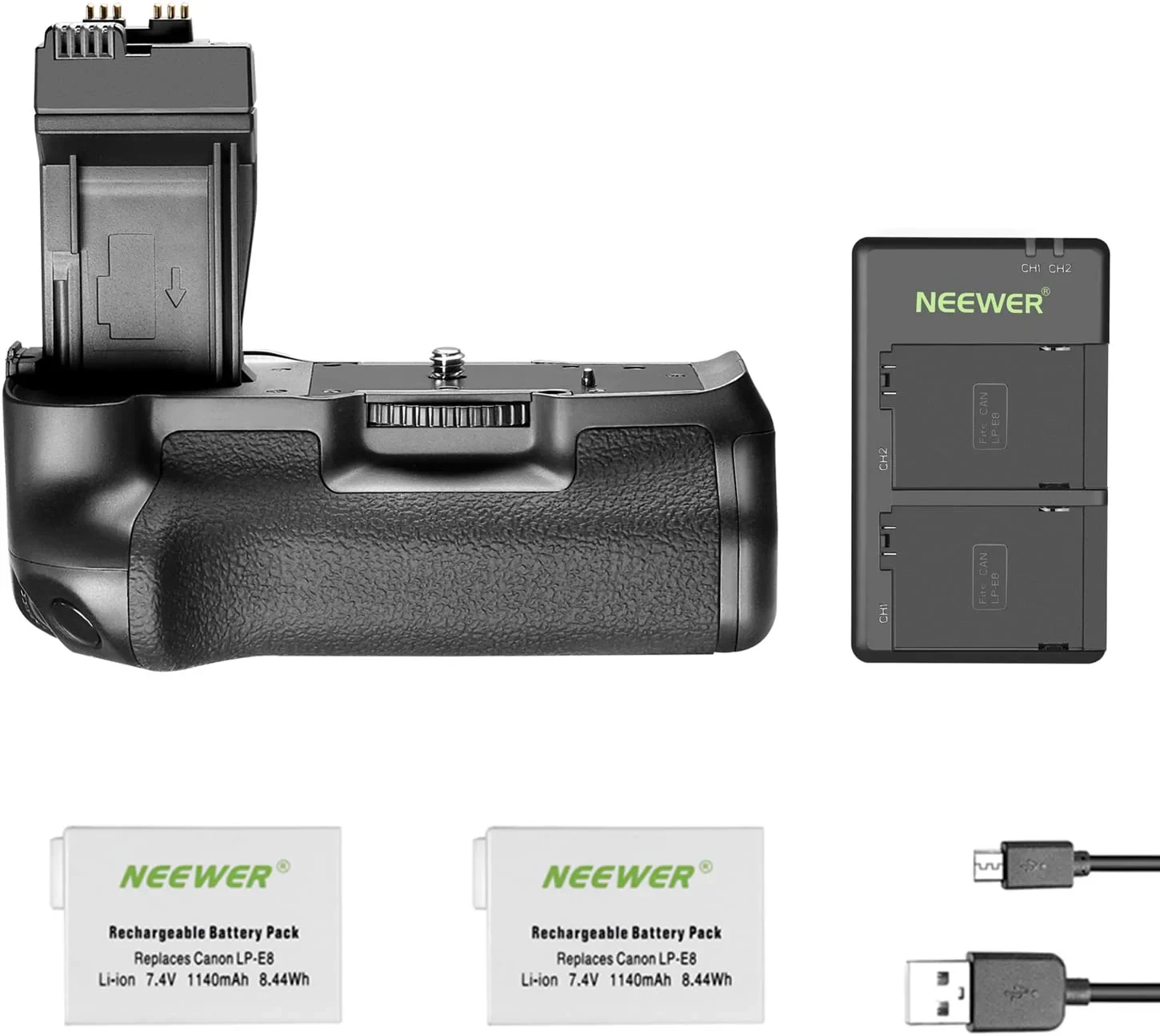 BG-E8 Replacement Battery Grip for Canon EOS 550D 600D 650D 700D Rebel T2i T3i T4i T5i