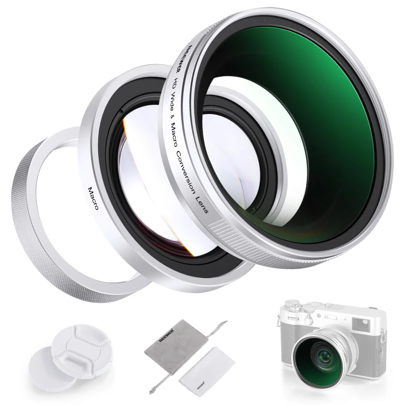 NEEWER 49mm 0.75x Wide Angle&1.4x Macro Additional Lens for Fujifilm X100 Series Cameras (LS-47)