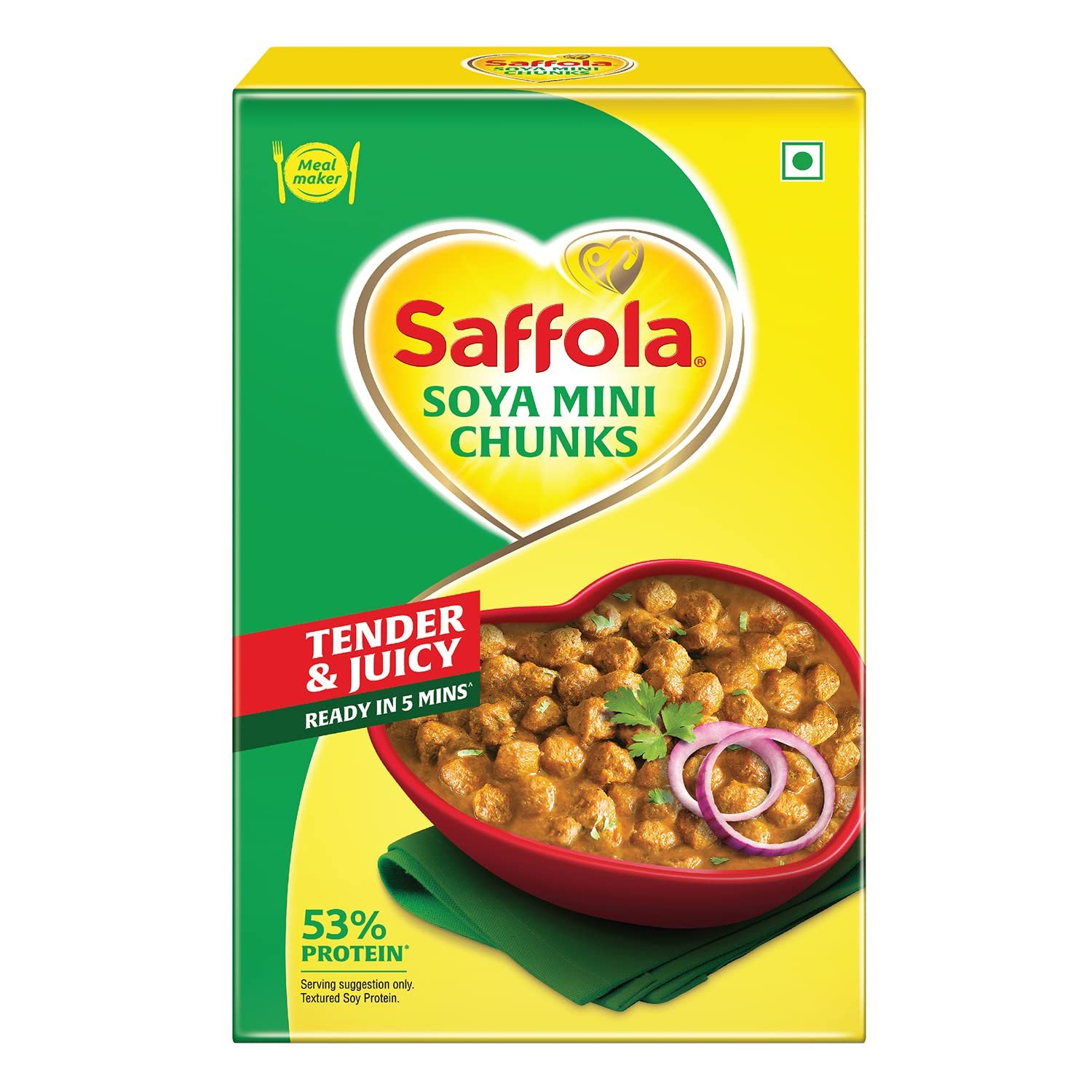 Saffola Soya Mini Chunks, Tender & Juicy, 53% Protein, 200 Gram