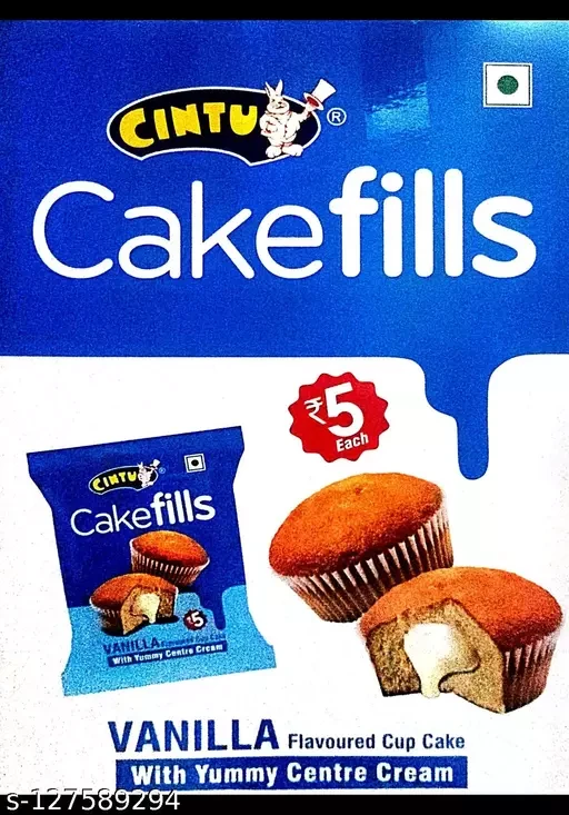 Cintu Cake Fills Choco Cake Cup - 15 gm (50 pcs) | Cintu Cakefills Vanilla Flavoured Cup Cake