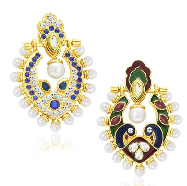 Traditionally Gold Plated Ad Reversible Earring For Women.