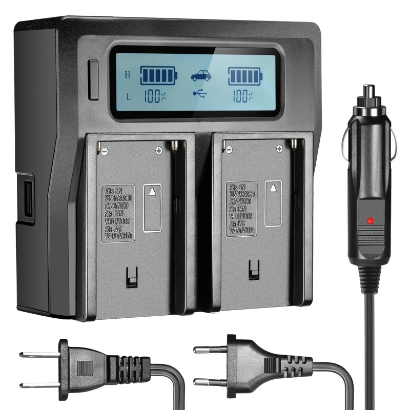 Dual-Channel Battery Charger for Sony Camcorder Batteries