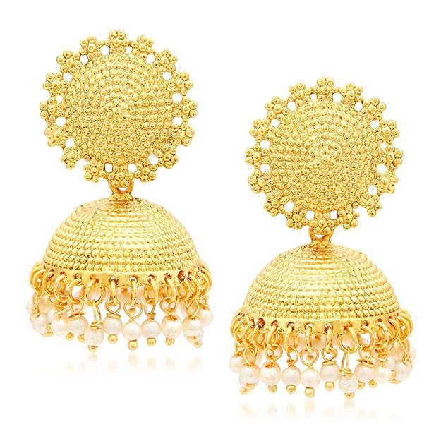 Classy Gold Plated Jhumki Earrings For Women.