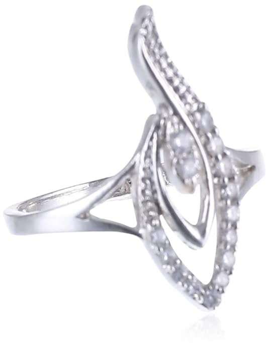 Women Marvellous Rhodium Plated Cz Studded Ring(230R390_14)