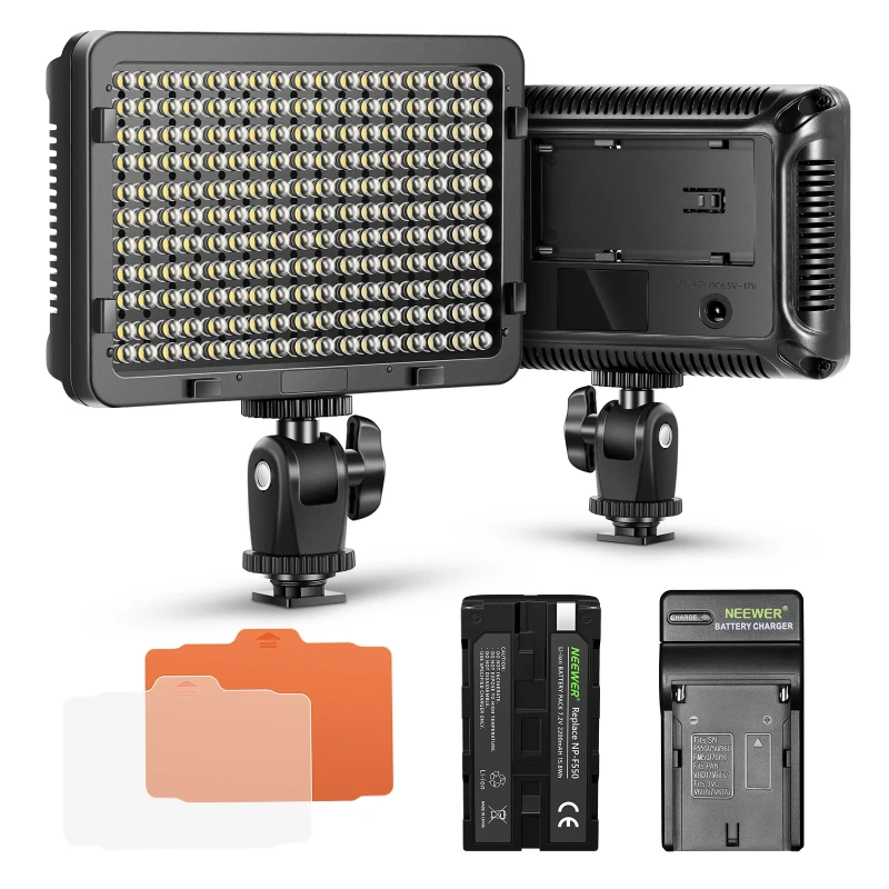 NEEWER On Camera Dimmable 176 LED Lighting Panel -Battery Kit