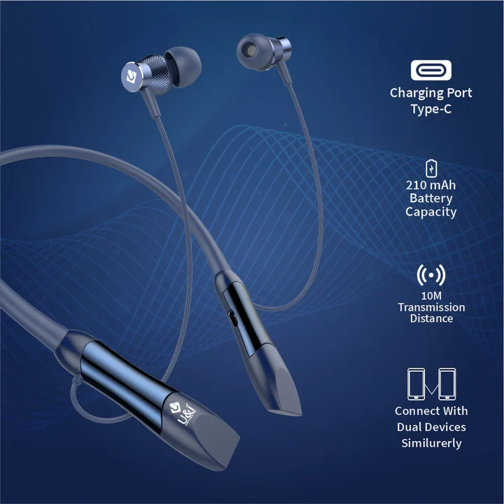 U&i Holiday 50 Hours Music Time Bluetooth Neckband Wireless Headset Bluetooth Headset (In the Ear)