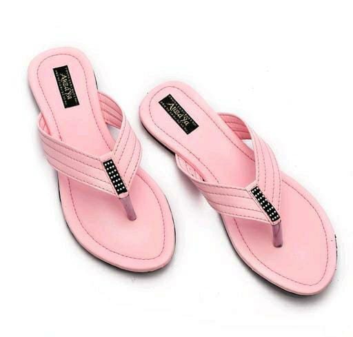 Fashion Feet Handmade Flat Casual Flip-Flop Solid Pattern Women Sandals Light Pink Colour | Fashion Feet Ladies Chappals | Slipper For Girls | Ladies Slippers | Women Footwear