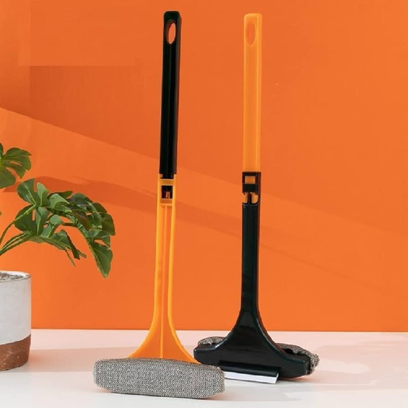 SmartGadgets 2-in-1 Mesh Cleaning Scrub & Wiper – Multifunctional Window Cleaning Brush with Extended Handle, Double-Sided Net Cleaner, Window Mesh Cleaner