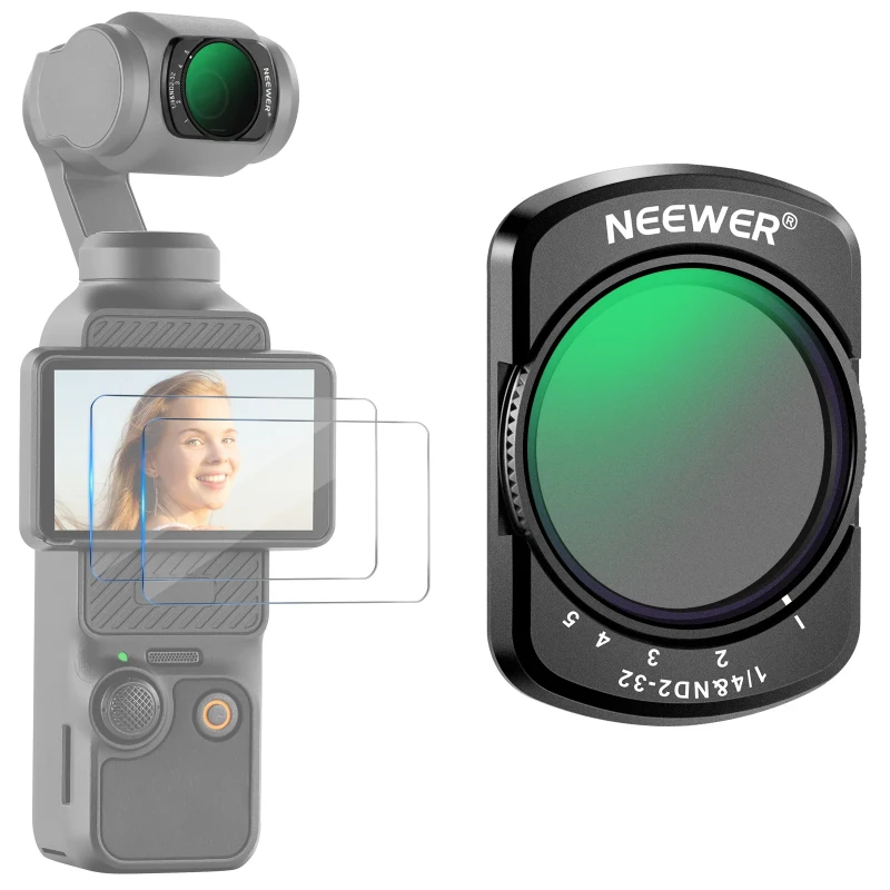 NEEWER Variable ND2-32 & 1/4 Black Diffusion Filter For DJI Osmo Pocket 3 (FL-83)