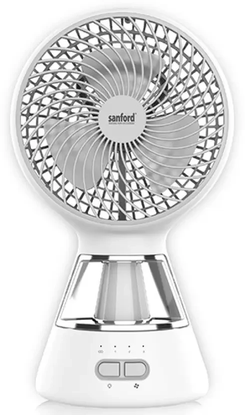 Sanford Multi Functional  Table Fan With LED Light - White | SF6663MFN | Rechargeable Table Fan | USB Fan | 6 W | 3 Speed Table Fan