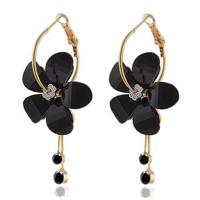 Attractive Floral Crystal Gold Plated Clip-On Earring for Women.