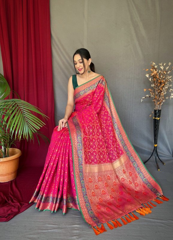 Multicolor Banarasi Silk Saree With Blouse 5261SR04