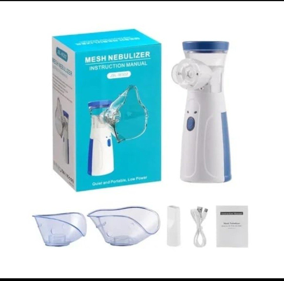 SmartGadgets Portable Mesh Nebulizer for Adults & Kids, Handheld Nebuliser Machine with 2 Masks, 1 Mouth piece & Usb, Cool Mist Inhailer for Cold & Cough, Breathing Problems