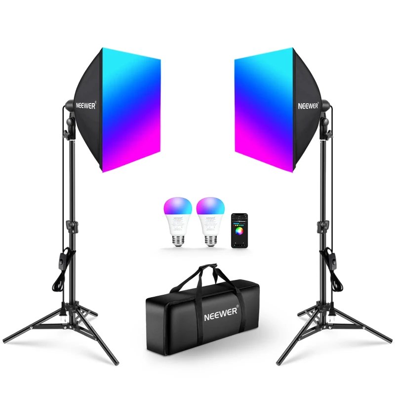 RGB Softbox Lighting Kit with App Control & 9 Effects (NK004)