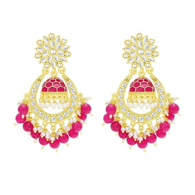 Trendy Floral Gold Plated Chandbali Earring For Women (E101280)