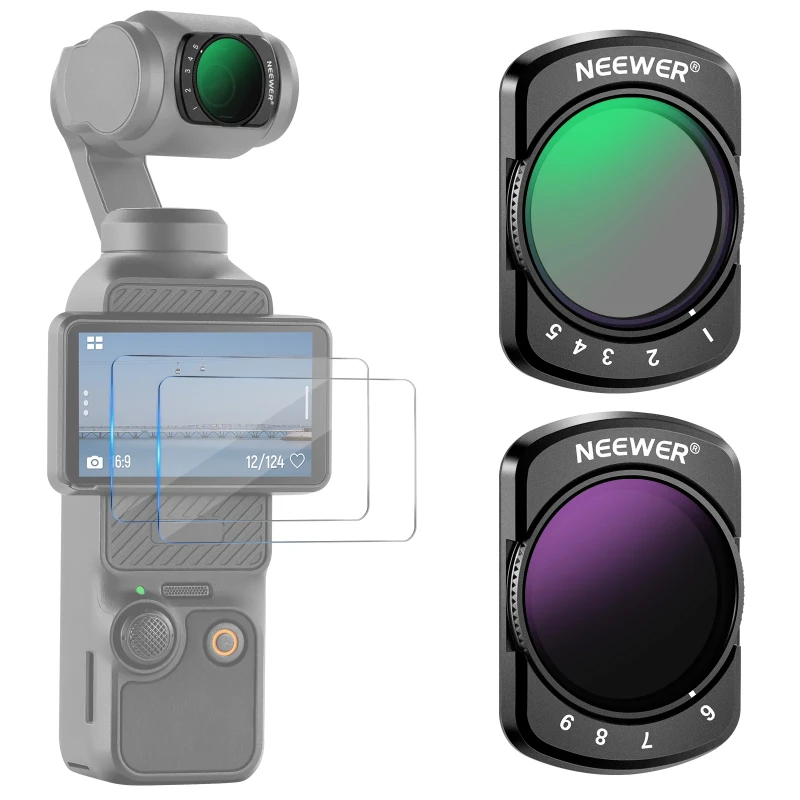 NEEWER Variable ND2-ND32 & ND64-ND512 Kit For DJI Osmo Pocket 3