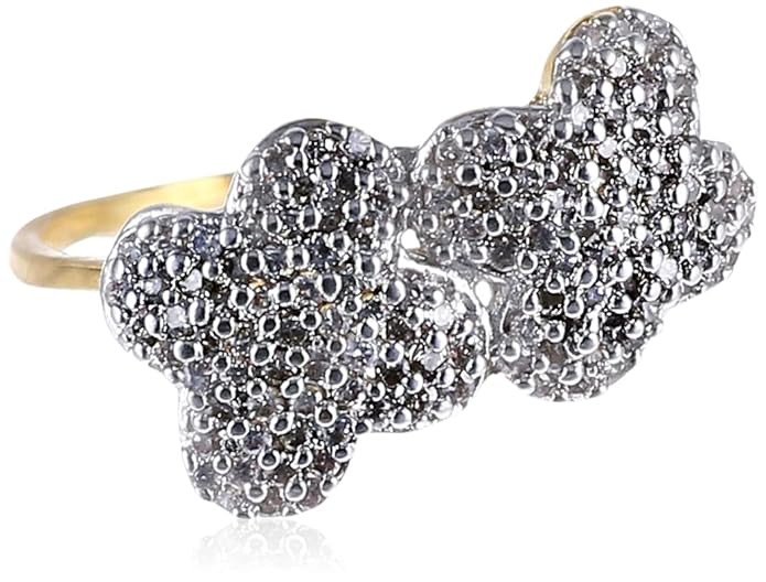 Women Youthful Gold and Rhodium Plated Cubic Zirconia Ring(8066Rczc1200_10)