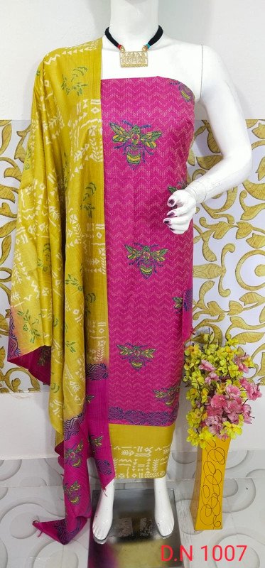 Edathal Star Collection's Attractive Soft & Smooth Pure Cotton Hand Block Print Suits | Cotton Churidar Set