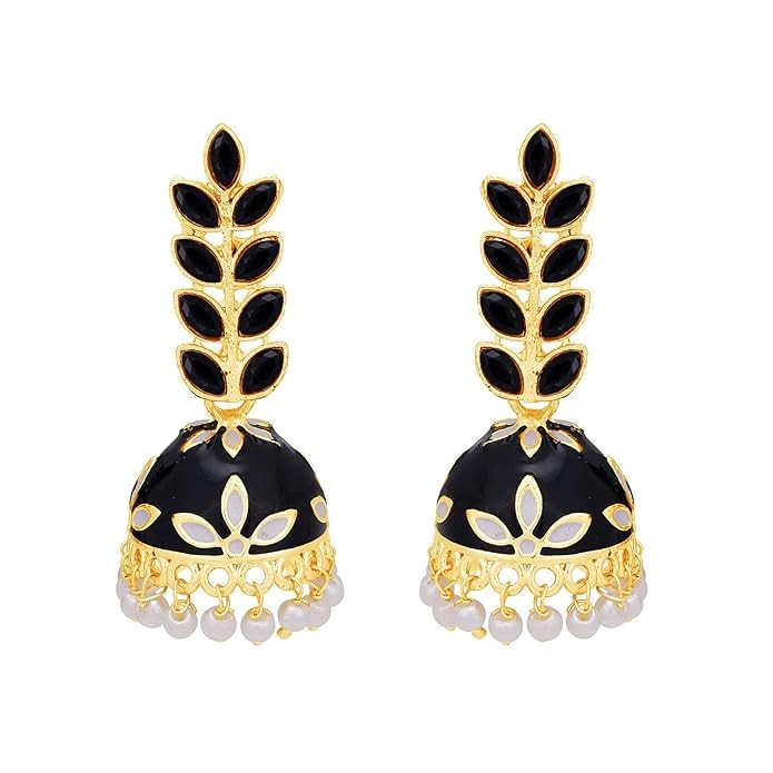 Classy Gold Plated Meenakari Jhumki Earring for Women (E104345)