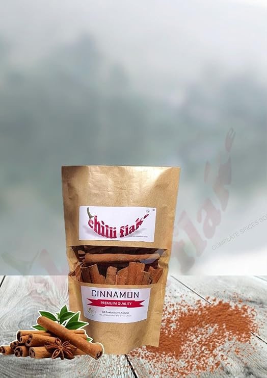 Chilli Flake Natural Cinnamon Sticks Whole Bark 250g | Sabut Dalchini Sticks