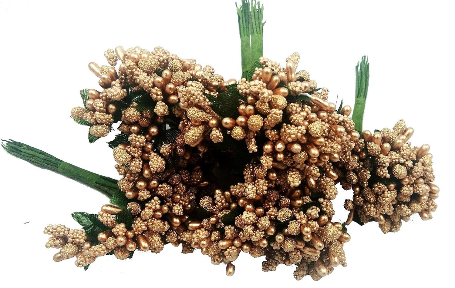 Artificial Golden Pollens DIY Making Flowers for Bouquet, Hamper, Trousseau Decoration Items 10 bunches