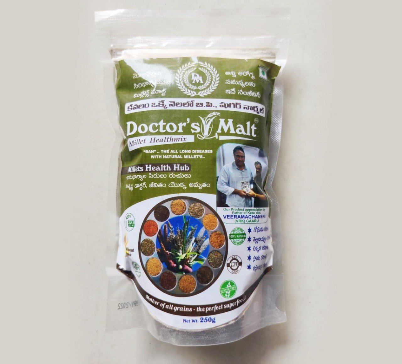 DOCTORS MALT 100% NATURAL ORGANIC millet health mix| All natural millet and multi grains| Pack of 2 (250G each)