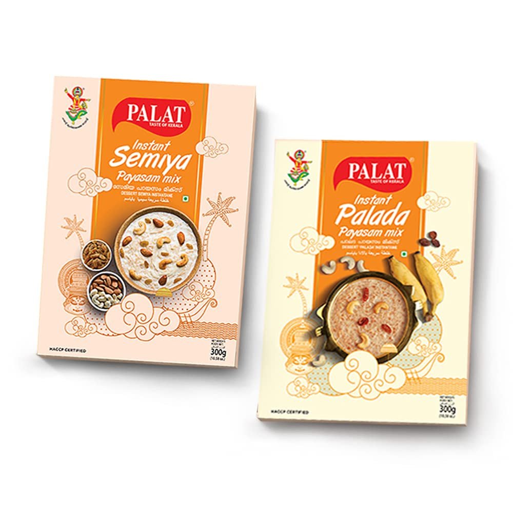 Palat Instant palada payasam Mix & Instant semiya payasam Mix combo pack 300g X2(Pack of 2)