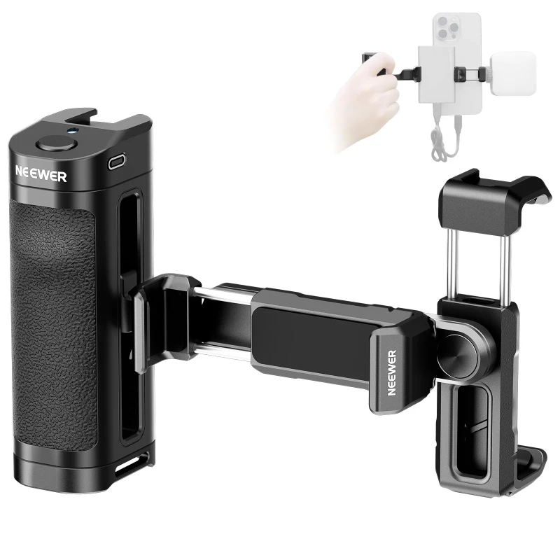 NEEWER Bluetooth Side Handle with Phone Holder & SSD Holder for 15 Pro Max (PA028E)