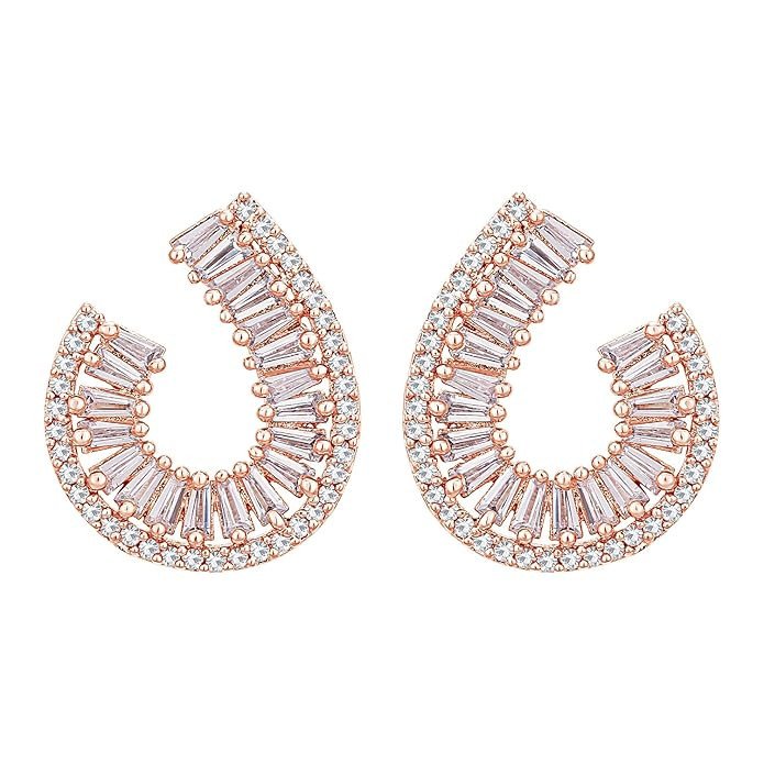 Artistically Gold Plated Stud Earring For Women (E101766)