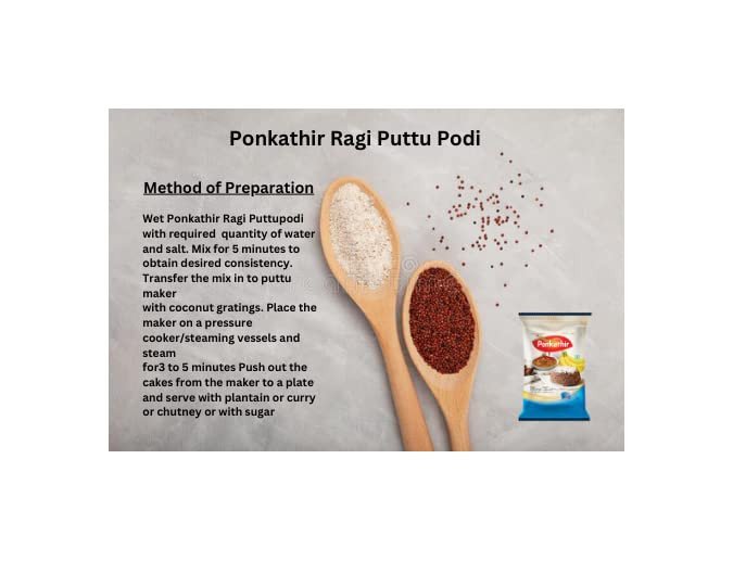 Kerala Ponkathir Roasted Ragi Puttu Podi - 500g, 1 Kg (റാഗി പുട്ടുപൊടി ...