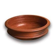 Kerala Traditional Handmade Clay Cooking Pot (മൺചട്ടി) - 2 Liter (Brown Colour) | Clay Pot | Mitti | Earthen Kadai | Clay Meen Chatti for Cooking & Serving (Delivery 24 hours in Hyderabad)