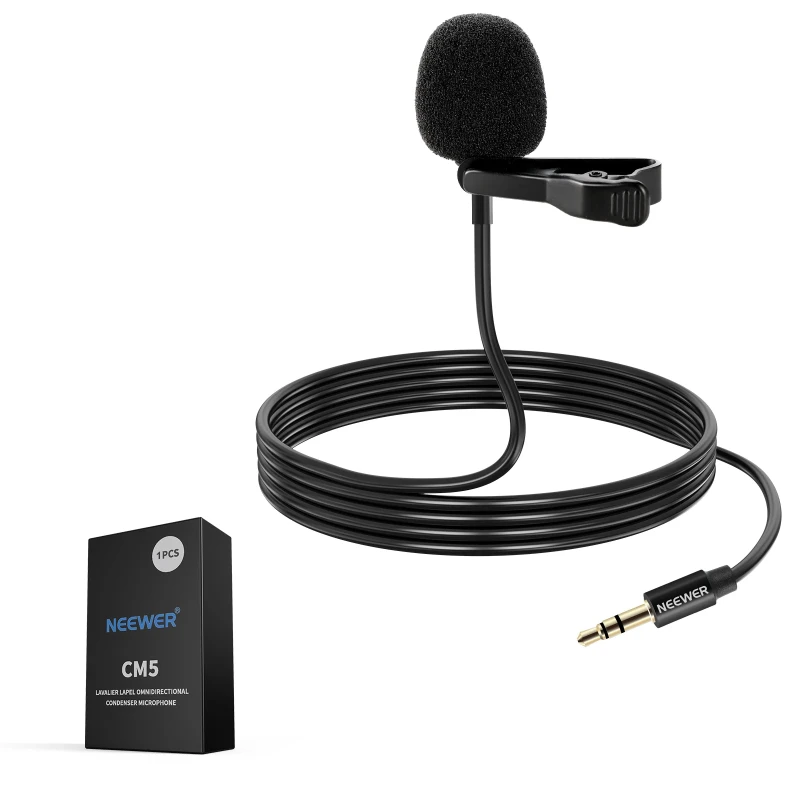 Wired Lavalier Lapel Omnidirectional Condenser Microphone (CM5)