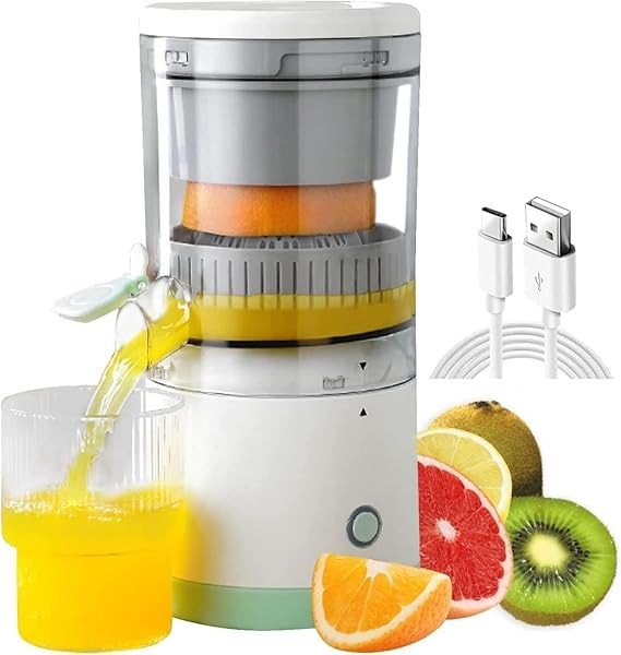 SmartGadgets Electric Citrus Juicer - USB Rechargeable Orange & Lemon Squeezer, High Juice Yield, Wireless Portable Lime Press, Travel-Friendly & Easy to Use, Fresh Juice Anytime, Anywhere