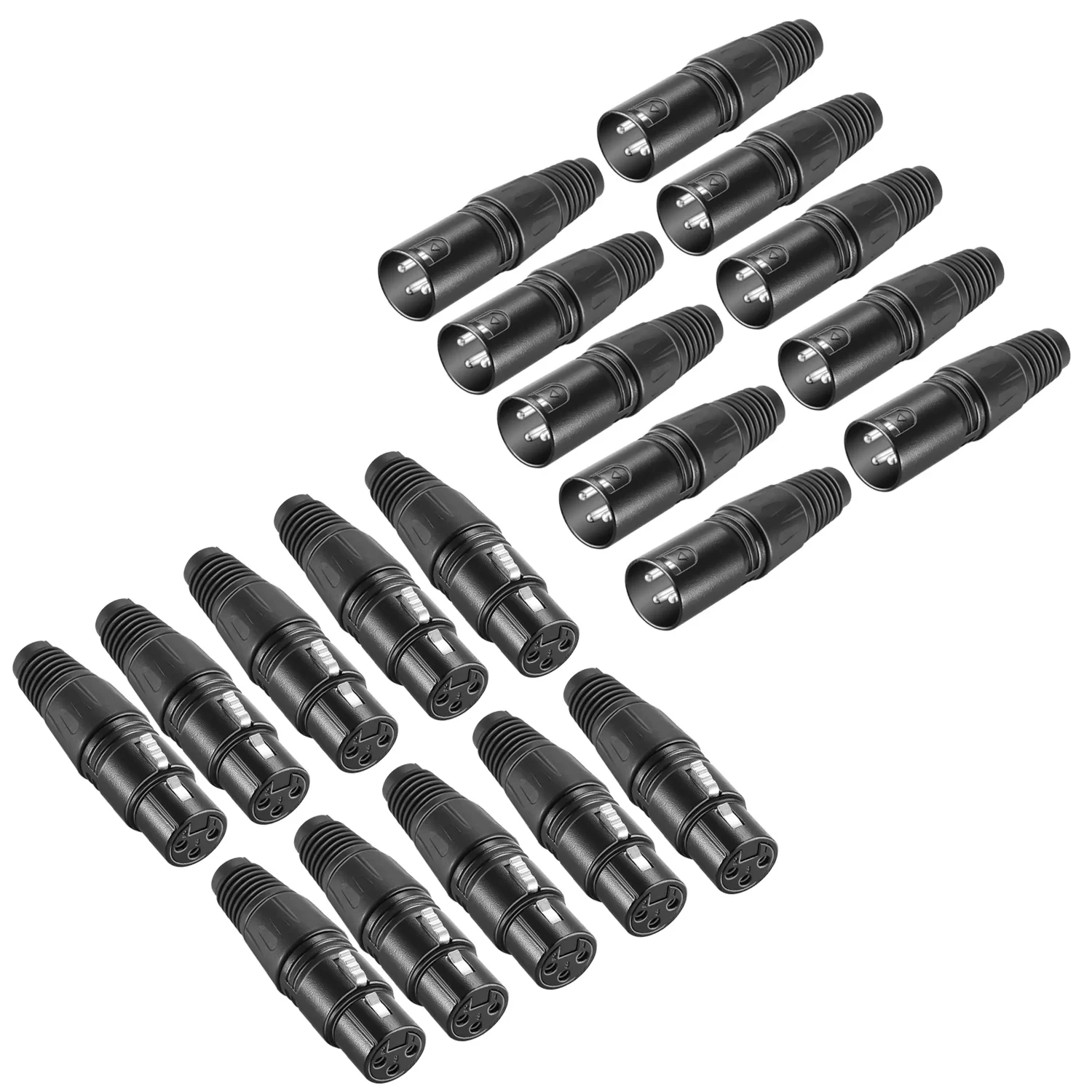 20-Piece 3 Pin XLR Mic Snake Plug Connector