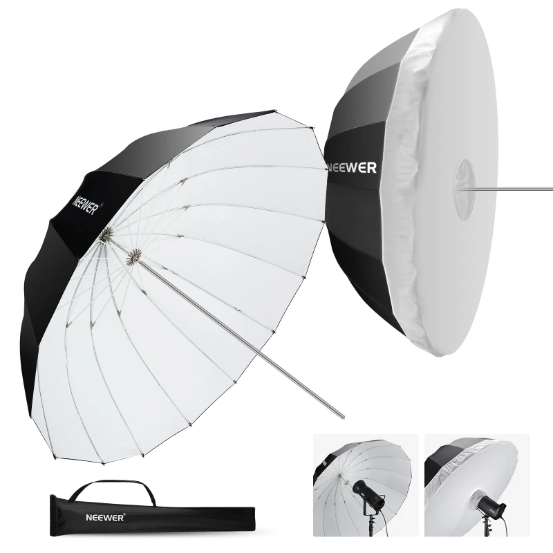 NEEWER Black/White Parabolic Reflective Umbrella with Diffuser (NS1U)