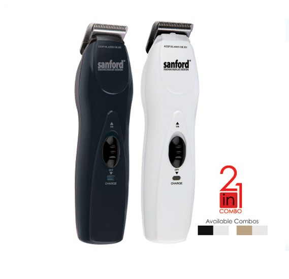 Sanford Wireless Rechargeable Hair Clipper 2 In 1 Combo Black & White For Men | SF1965HC BLACK&WHITE | Hair Trimmer | Hair Cutter | Groomer | Cordless Trimmer