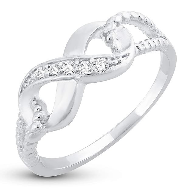 Fabulous Infinity knot Valentine Rhodium Plated Ring for women - R80341SK