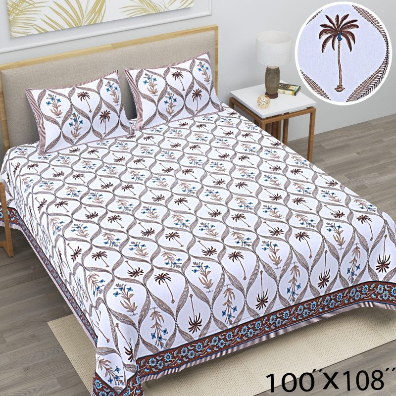 Beautiful Cotton Soft & Smooth King Size Bedsheets With 2 Pillow Covers - Multi Colour | Cotton Bedsheets & Pillow Covers