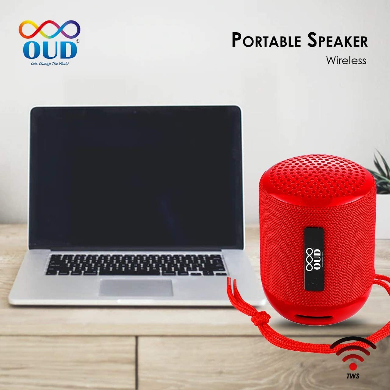 OUD® OD-BT1759FM Wireless Bluetooth Plus Dual Speaker with Ultra Bass HD Sound and 4 Hours Non Stop Playback, Perfect Buy for All Parties (Red)