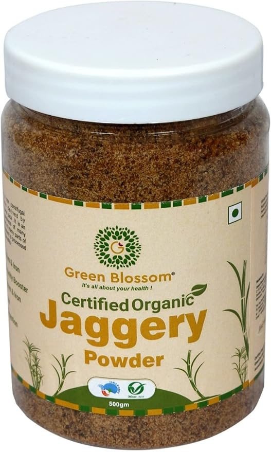 Green Blossom Certified Natural Organic Jaggery Powder - (500 g) | Brown Sugar Powder
