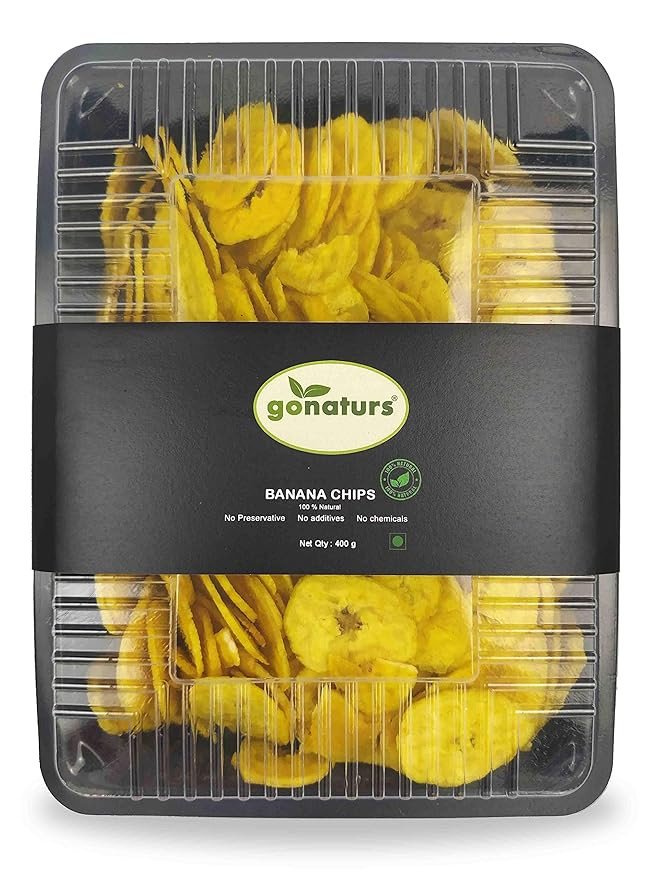 Gonaturs Fresh Kerala Banana Chips Classic Salted (Coconut Oil Fried) (No Preservative,No additives,No Chemicals) (400 g)