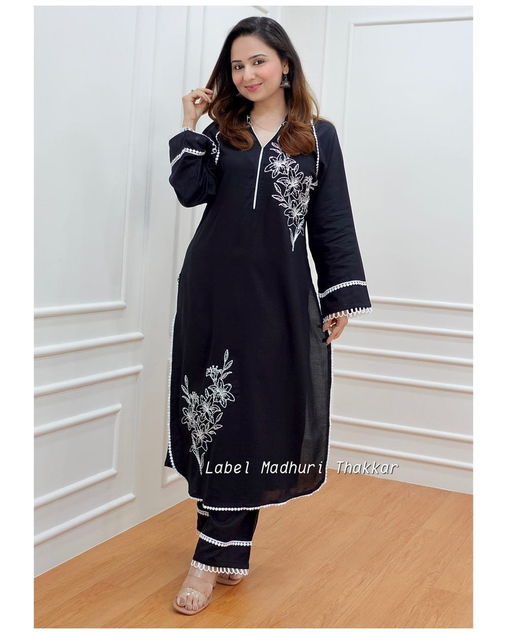 Edathal Star Collection's Elegant Rayon Black Pakistani Kurta Set