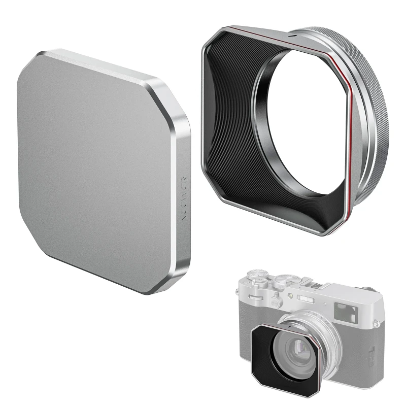 NEEWER Square Lens Hood for X100V & X100VI - Silver(CA087)