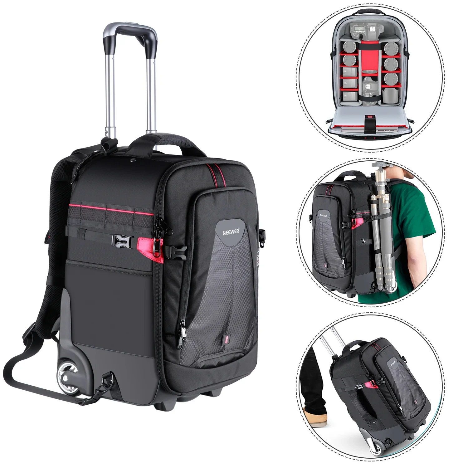 19.7"x13"x9.84" 2-in-1 Trolley Backpack