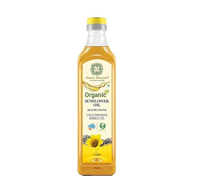 Green Blossom Cold Pressed Natural & Organic Sunflower Oil - 1 Liter