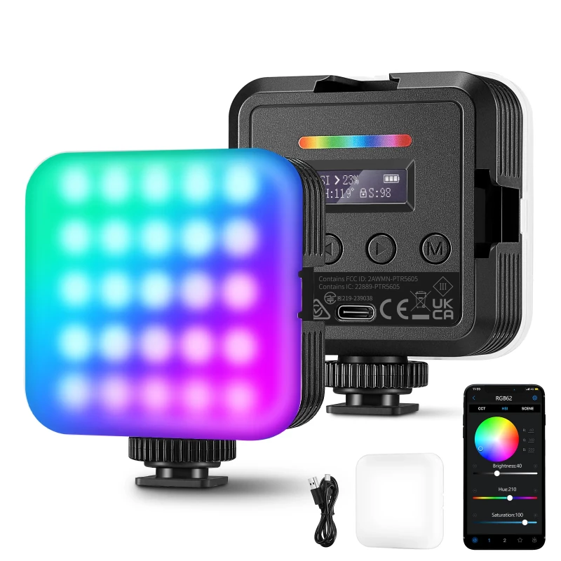 App Control Magnetic RGB Video Light (RGB62)