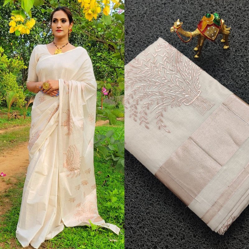 KERALA KASAVU GOLDEN KAMBI 3X5 SAREE