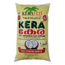 Kerala Special Kera Double Filtered Pure Coconut Oil 1 Liter Pouch (കേര വെളിച്ചെണ്ണ) - (Delivery 24 hours in Hyderabad)